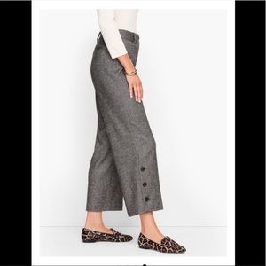 Wool blend wise leg cropped pants